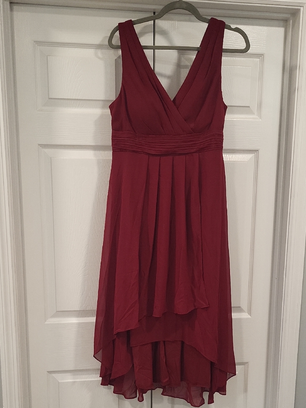 Ever Pretty Wine Red V-Neck High-Low Cocktail Dress